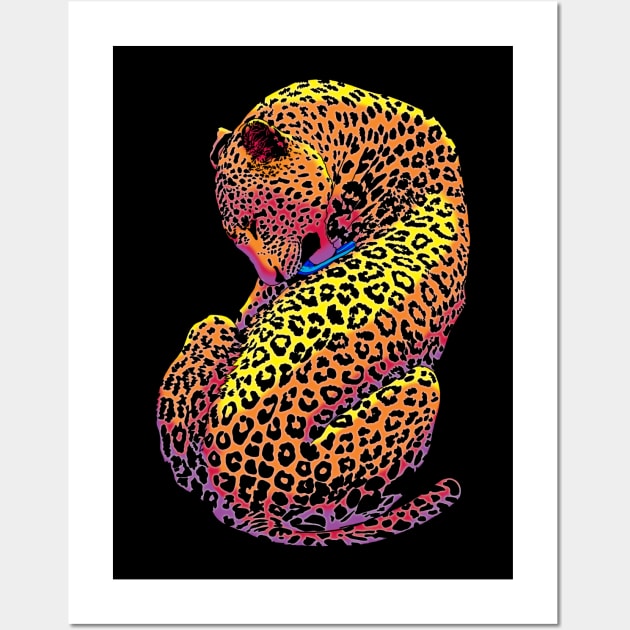 Leopard Bright Psychedelic Wall Art by Meditate and Sloth